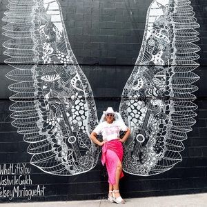 ASOS Pink Wrap Midi Skirt